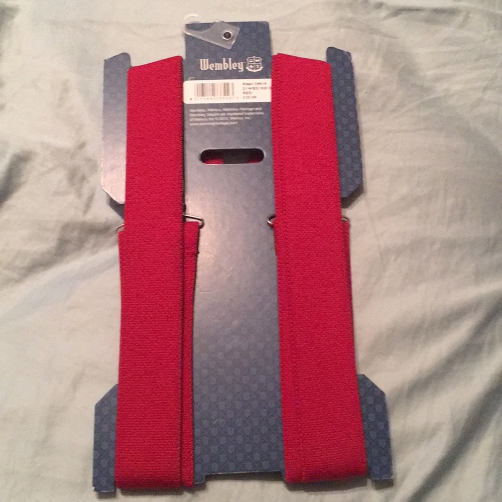 NWT Wembley mens red suspenders